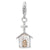 Multicolor Crystal Church Charm in Sterling Silver