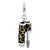 Enameled 3-D Leopard Mascara Charm in Sterling Silver