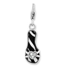 Amore La Vita Sterling Silver Enameled 3-D Zebra Sandal Charm hide-image