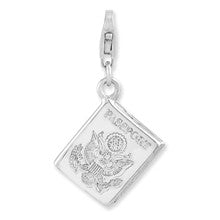 Amore La Vita Sterling Silver Rhodium-Plated 3-D Passport Charm hide-image