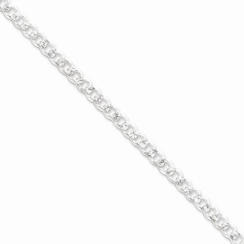 Sterling Silver Pave Curb Chain Bracelet