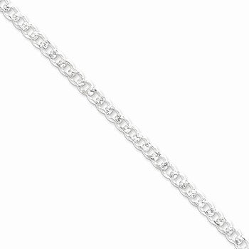 Sterling Silver Pave Curb Chain