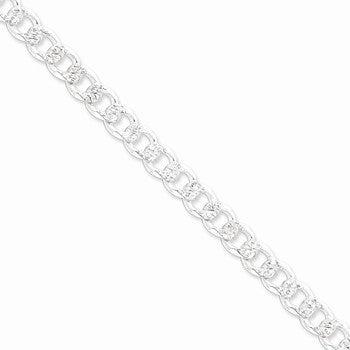 Sterling Silver Pave Curb Chain