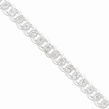 Sterling Silver Pave Curb Chain