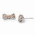 Sterling Silver Rose Gold-Plated Bow w/CZ Post Earrings