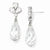 Sterling Silver Teardrop CZ Post Dangle Earrings