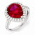 Sterling Silver Synthetic Ruby & CZ Ring