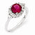 Sterling Silver Synthetic Ruby & CZ Ring