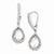 Sterling Silver Checker-cut CZ Kidney Wire Earrings