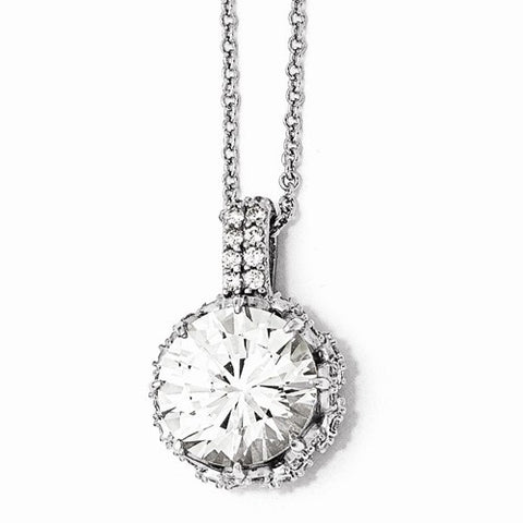 Sterling Silver Round CZ Necklace