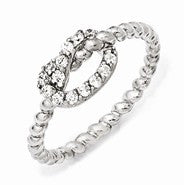 Sterling Silver CZ Knot Ring