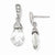 Sterling Silver Teardrop CZ Dangle Post Earrings