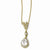 Sterling Silver Gold-Plated Pear CZ Necklace