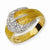 Gold-plated Sterling Silver Satin Belt CZ Ring