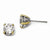 Sterling Silver Gold-plated 6.5mm CZ Stud Earrings