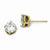 Sterling Silver Gold-plated Black-plated 6.5mm CZ Stud Earrings