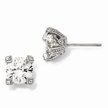 Sterling Silver 8mm CZ Stud Earrings