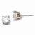 Sterling Silver Rose Gold-plated Heart 6.5mm CZ Stud Earrings