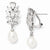 Sterling Silver CZ Cultured Pearl Omega Back Earrings