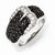 Sterling Silver Polished Black/White CZ Belt Ring