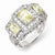 Sterling Silver Canary & White CZ 3-stone Ring