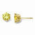 Sterling Silver Gold-plated 6.5mm Yellow CZ Stud Earrings