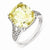 Sterling Silver Canary & White CZ Ring