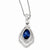 Sterling Silver Synthetic Dark Blue Spinel & CZ Necklace