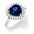 Sterling Silver Synthetic Dark Blue Spinel & CZ Heart Ring