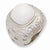 Sterling Silver Satin Simulated White Agate & CZ Ring