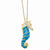 Sterling Silver Gold-Plated Enameled CZ Seahorse Necklace