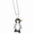 Sterling Silver Enameled CZ Penguin Necklace