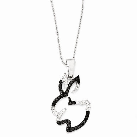 Sterling Silver CZ Bunny Necklace