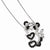 Sterling Silver CZ Panda Teddy Bear Necklace