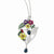 Sterling Silver Enamel CZ Syn Dblue Spinel &Gla Simstones Necklace