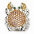 Sterling Silver CZ & Sim. Emerald Crab Ring