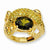 Gold-plated Sterling Silver Green CZ Lizard Ring