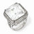 Sterling Silver CZ Asscher Cut Ring