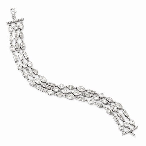 Sterling Silver Cz Bracelet