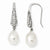 Sterling Silver CZ Freshwater Pearl French Wire Dangle Earrings