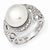 Sterling Silver CZ Freshwater Pearl Ring