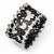 Sterling Silver CZ Black and White Ring