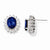 Sterling Silver CZ Synthetic Dark Blue Spinel Post Earrings