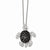 Sterling Silver Black and White CZ Turtle Necklace