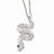 Sterling Silver CZ Black Eyes Snake Necklace