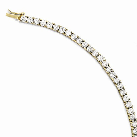 Sterling Silver Gold Plated Fancy Cz Bracelet