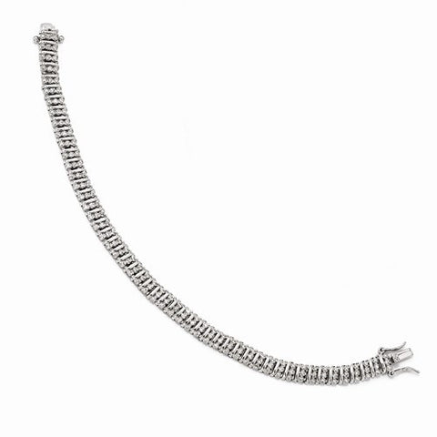 Sterling Silver Polished Fancy Cz Bracelet