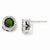 Sterling Silver Glass Simulated Emerald CZ Post Earrings