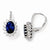 Sterling Silver Synthetic Sapphire CZ Leverback Earrings