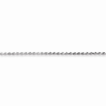 Sterling Silver Rhodium Plated Diamond-Cut Rope Chain